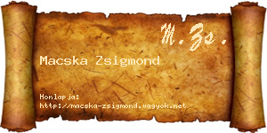 Macska Zsigmond névjegykártya